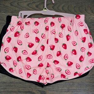 2 New XL Juicy Couture 🍓 Strawberry  + Black BLING Velvety Shorts